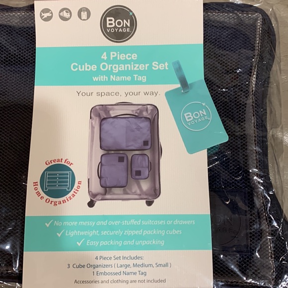 NWT 4 piece Cube Organizer set with Name Tag. Original packaging - Picture 2 of 4